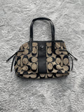 Coach Y2K Shoulder Bag | Black Signature Monogram | Circle Coach Logo