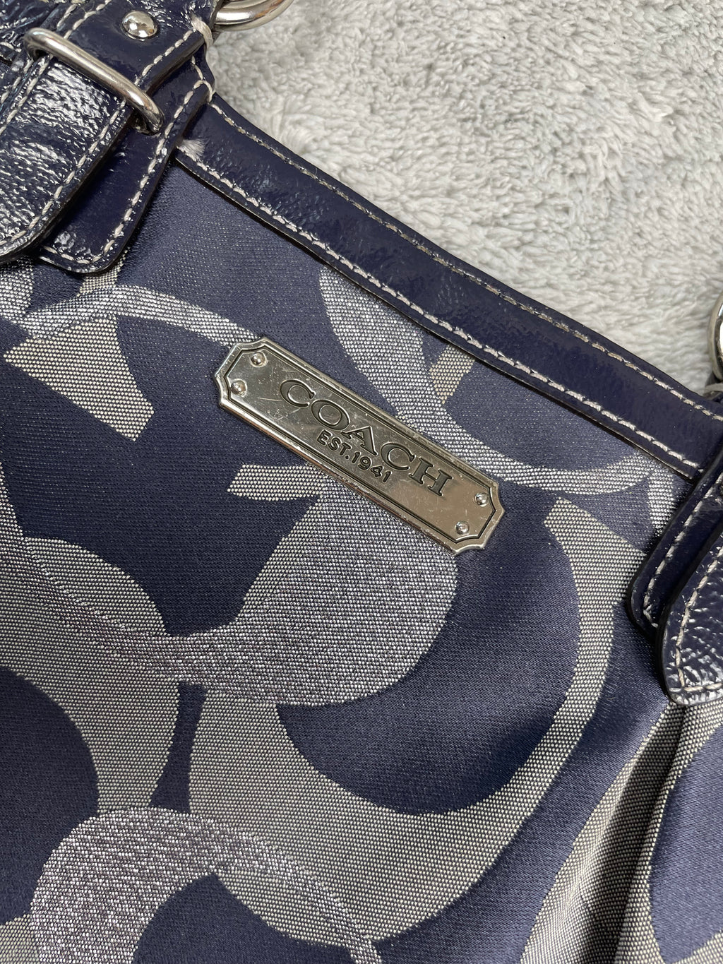 Coach Y2K Soulder Bag | Silver/Blue Monogram | Rare Model
