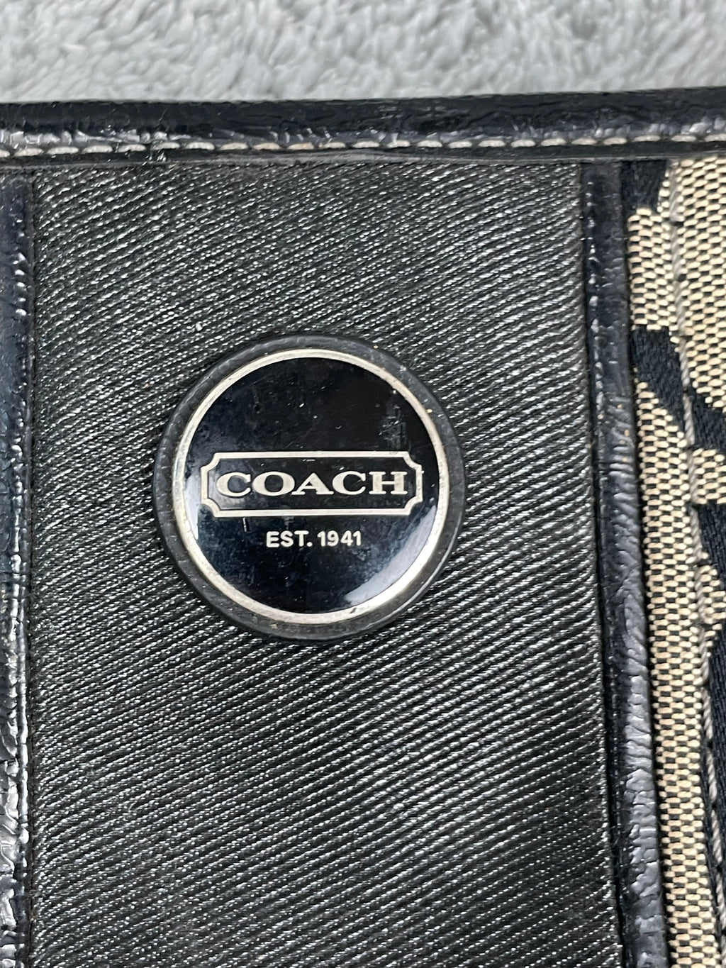 Coach Y2K Shoulder Bag | Black Signature Monogram | Circle Coach Logo
