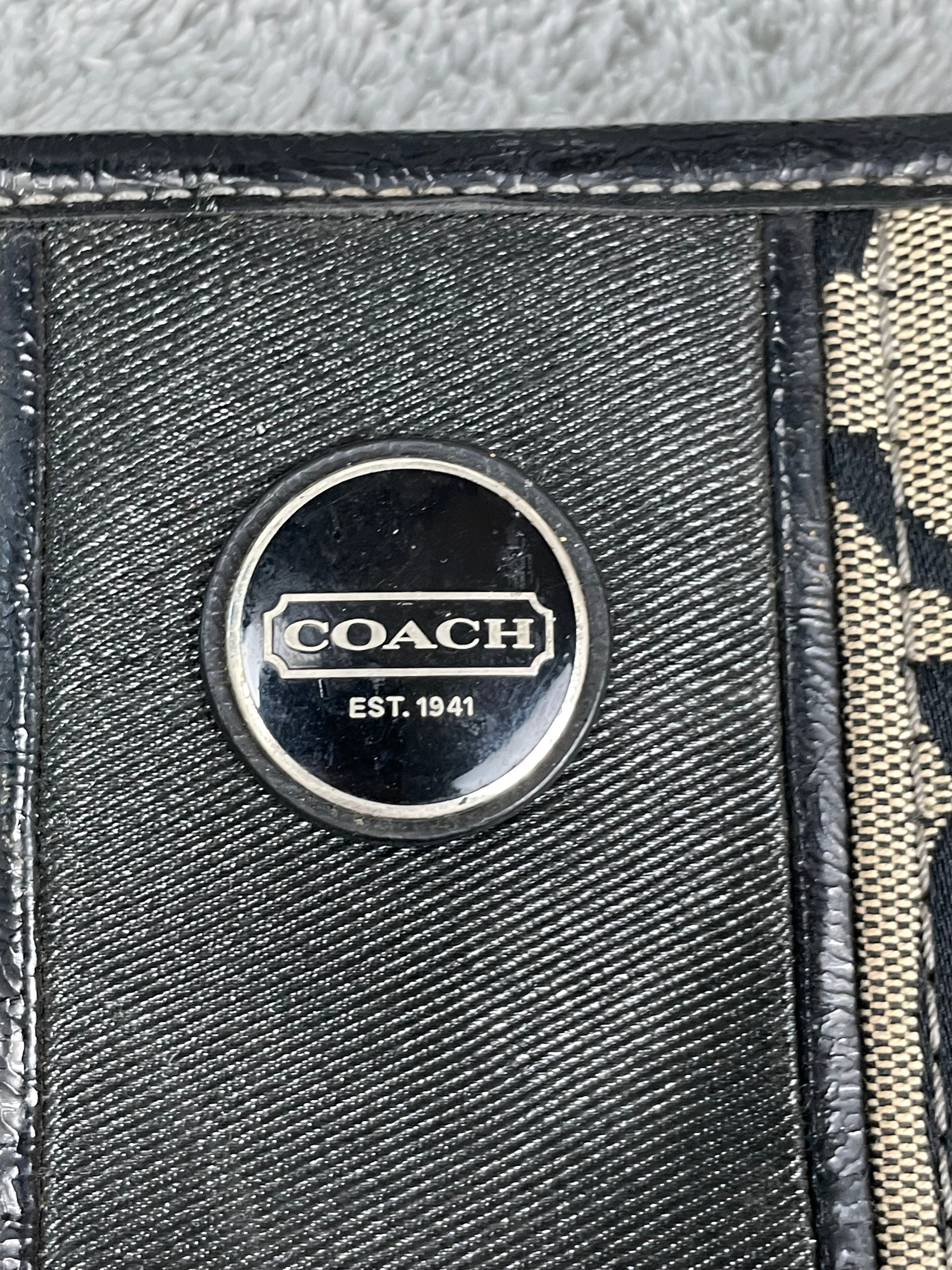 Coach Y2K Shoulder Bag | Black Signature Monogram | Circle Coach Logo