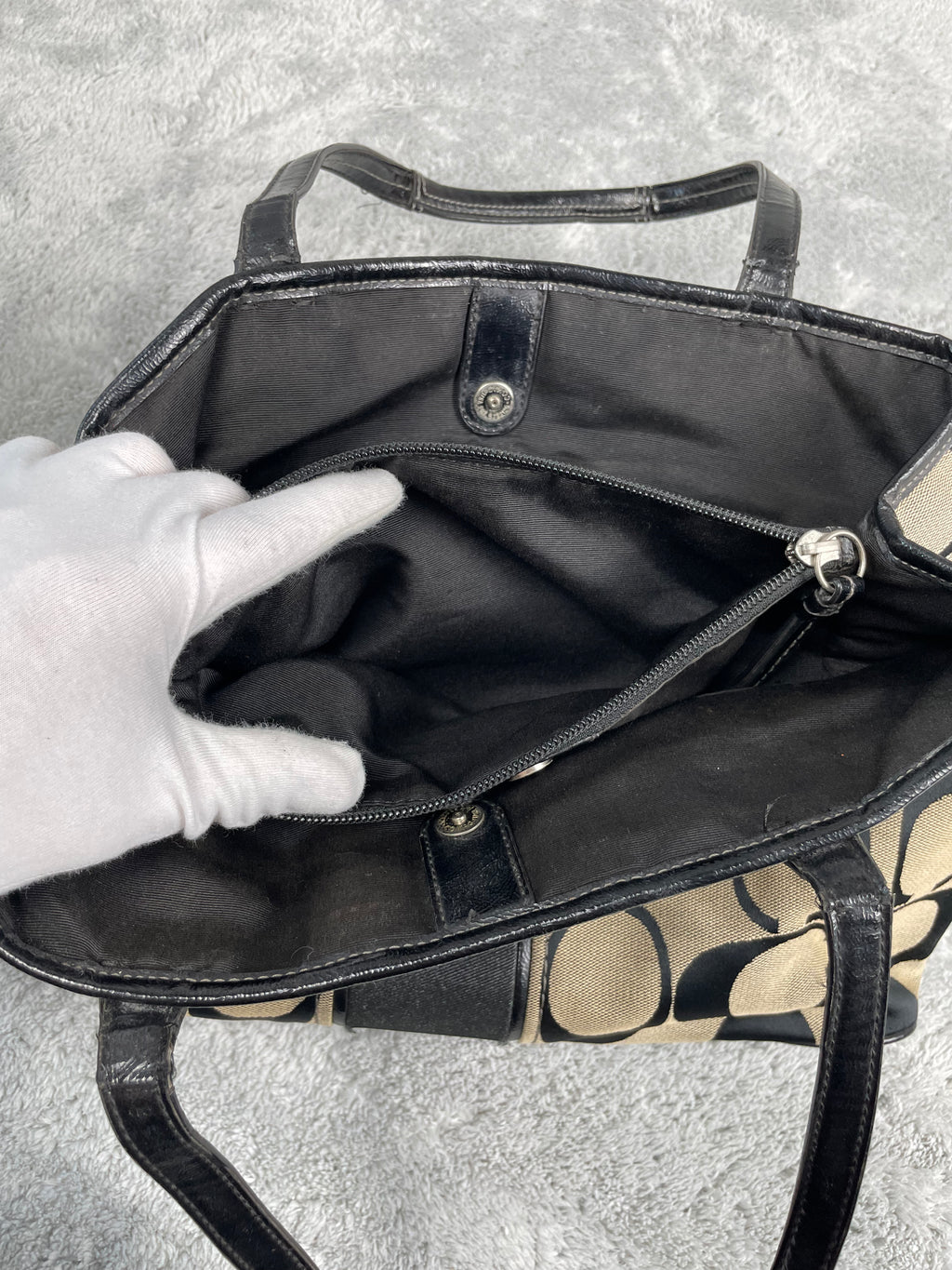Coach Y2K Shoulder Bag | Black Signature Monogram | Circle Coach Logo
